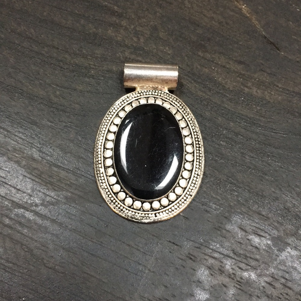 Silver and Black Pendant